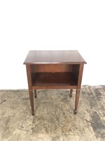 Wooden Side Table with Backed Shelf