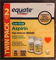 NEW Equate Low Dose Aspirin 2 Pack