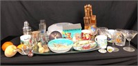 Various Glassware and Kitchen Utensils