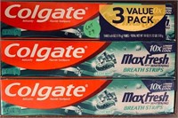NEW Colgate Max Fresh Toothpaste 3 pk