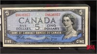 1954 Bank of Canada $5 bill (devils face)