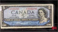 1954 Bank of Canada $5 bill