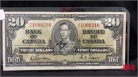 1937 Bank of Canada, $20 bill