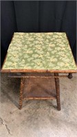 Vintage Green Bamboo Side Table