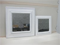 Two Resin Framed Mirrors Largest Is 19"x 19"