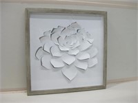 19.5"x 19.5" Framed 3D Flower Art W/Glass