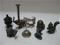 Collection Of Metal Figurines & Knick Knacks