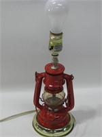12" Tall Vintage Lantern Turned Into Lamp Works