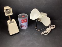 Lampe télécospique de table & ventilateur rétro