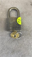 VINTAGE REESE USA BRASS LOCK WITH KEY WORKING