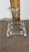 4- ANTIQUE CUT GLASS KNIFE / SPOON REST (BARBELL)