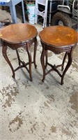 PAIN OF ANTIQUE END TABLES OR PLANT STANDS