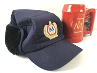 Casquette et choppe en porcelaine Molson