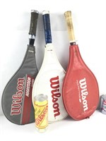 3 raquettes de tennis Wilson