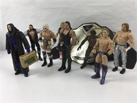 8 figurines de lutte WWE & ceinture 2017 3039GF