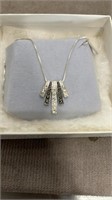 STERLING SILVER W/ MARCASITE DESIGNER NECKLACE