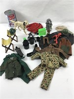 Accessoires militaire pour poupée et chien
