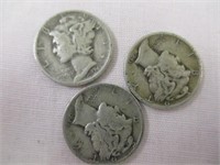 3 Mercury Dimes