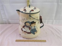 Enamel Ware Kettle - Hand Painted