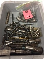 Large Assortment of Drill Bits and End Mills