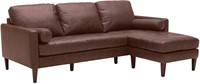 Reversible Sectional Sofa Dark Brown Leather