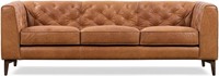 Sofa Italian Tanned Leather in Cognac Tan