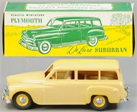 BOXED PLASTIC MINIATURE PLYMOUTH DELUXE