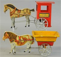 TWO GIBBS ARTICULATED HORSE TOYS