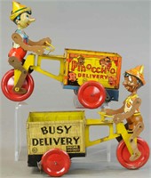 MARX BUSY DELIVERY & PINOCCHIO DELIVERY CARTS