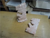 2 MARBLE TYPE STATUES- ONE IS MISSING BASE
