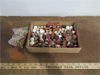 Box of Wood Beads & Wheels