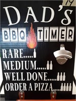 Wooden Sign Dad's BBQ timer