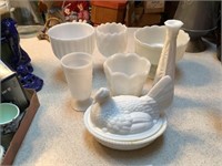 Lot of Assorted Milk Glass