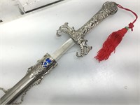 Fantasy Sword with metal sheath ornate handle
