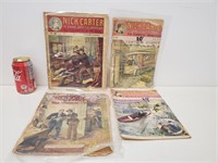 4 bandes dessinées vintage Nick Carter