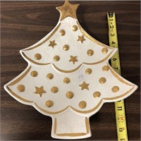 White Ceramic Christmas Tree Platter - Ancora Made