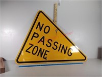 No passing zone sign