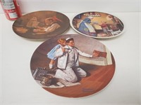 3 assiettes Norman Rockwell a collectionne
