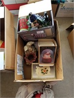 Box lot of Christmas decorations and other misc