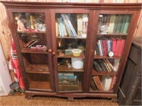 oak 3 door bookcase