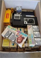 Box of Vintage Cameras & Flashbulbs