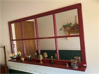 window wall mirror w/shelf