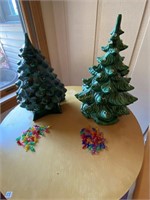 2 ceramic Christmas tree (15"h)