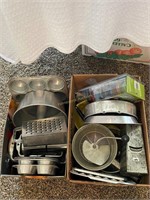 kitchen tinware (2 boxes)