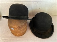 men top hats & wooden hat form