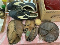 early ball gloves & shoes