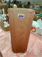 pink satin vase, 9-1/2"