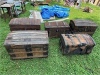 4 dome & 1 stagecoach trunk (need work)
