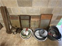 washboards, graniteware, clothes dryer