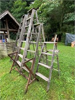 4 step ladders; folding table legs